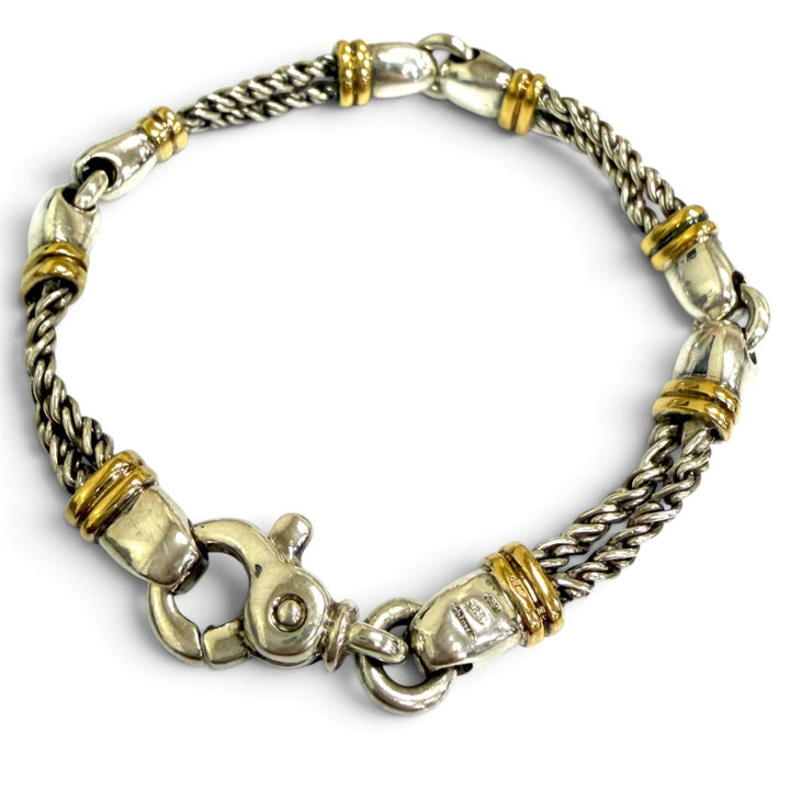 Great TIFFANY&Co. bracelet Double rope Silver 750 mens