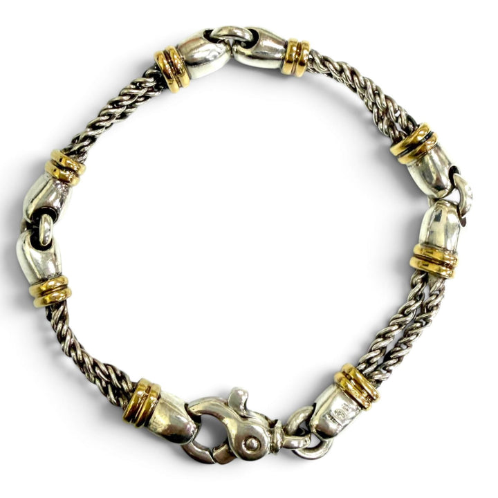 Great TIFFANY&Co. bracelet Double rope Silver 750 mens