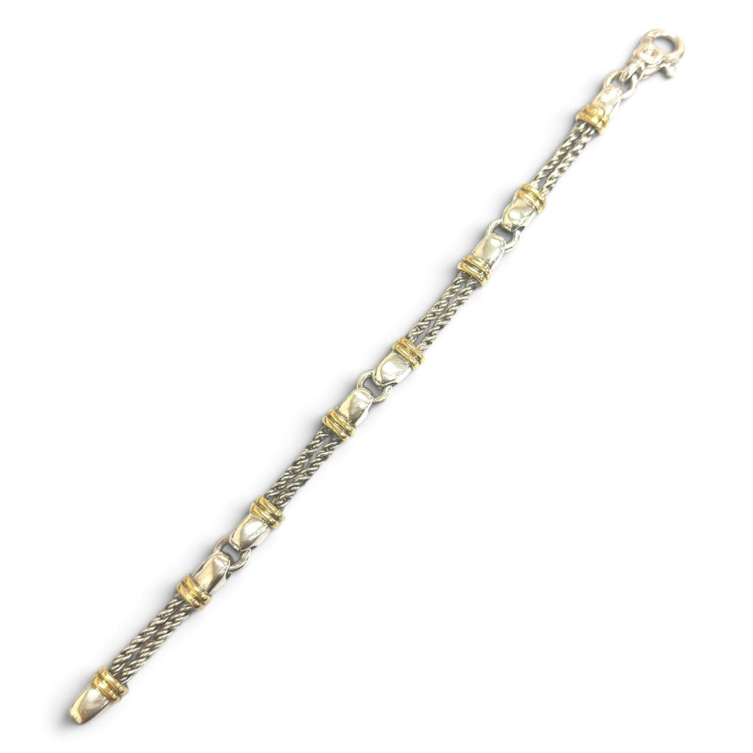 Great TIFFANY&Co. bracelet Double rope Silver 750 mens