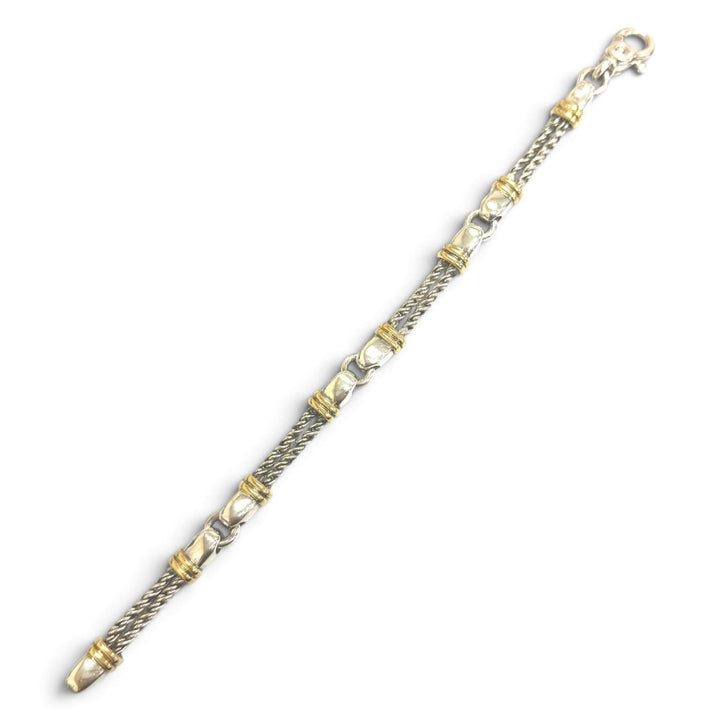 Great TIFFANY&Co. bracelet Double rope Silver 750 mens