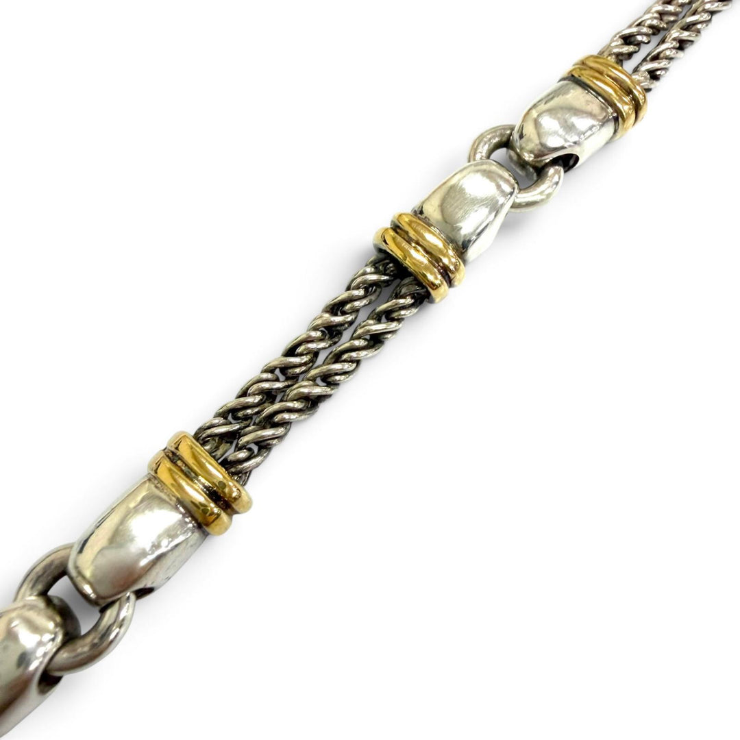 Great TIFFANY&Co. bracelet Double rope Silver 750 mens