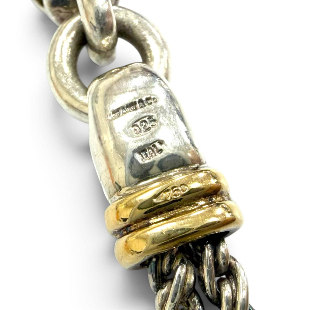 Great TIFFANY&Co. bracelet Double rope Silver 750 mens