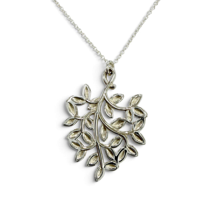Great TIFFANY&Co. Necklace Olive Leaf Pendant Accessories Silver 925 Women