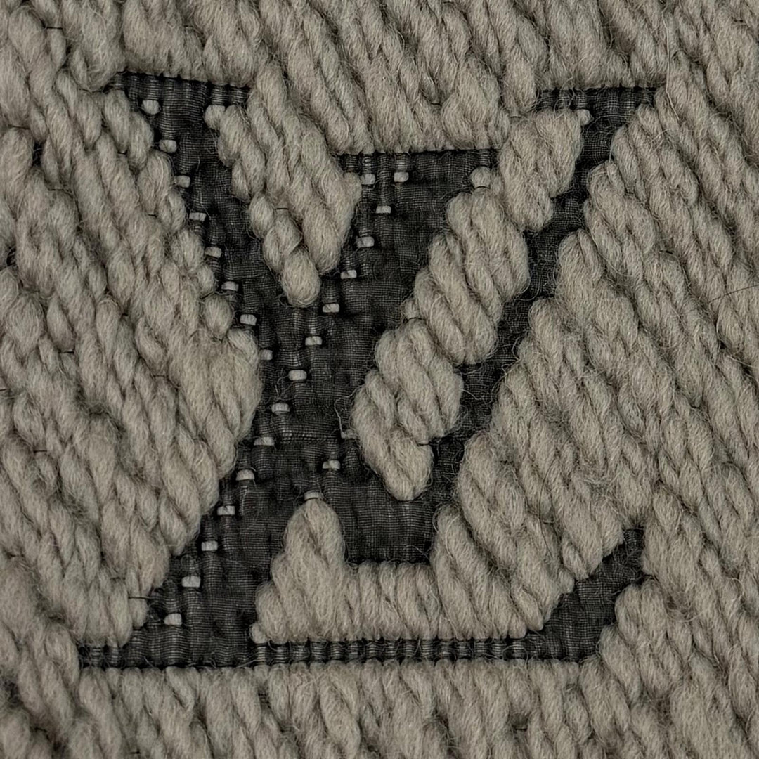 Great LOUIS VUITTON Scarf Escharpe Logomania Monogram Gurege wool mens 413287