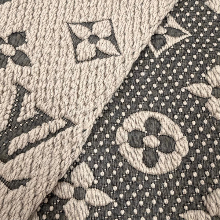 Great LOUIS VUITTON Scarf Escharpe Logomania Monogram Gurege wool mens 413287