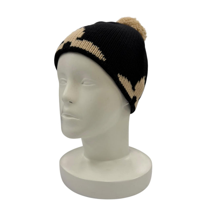Great LOUIS VUITTON Knit cap Bonnet morning rum Beanie black wool Women M70840