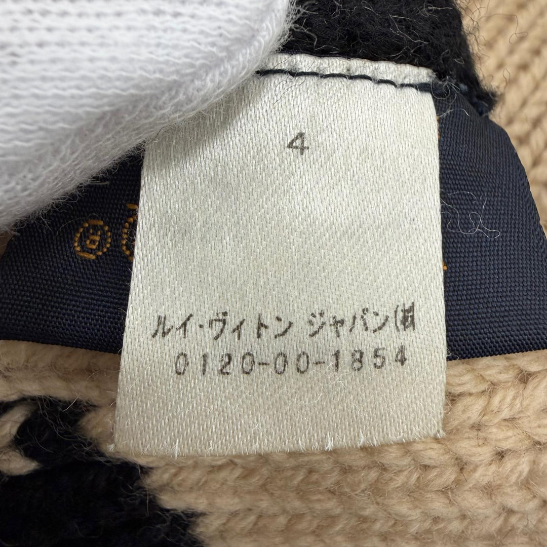 Great LOUIS VUITTON Knit cap Bonnet morning rum Beanie black wool Women M70840