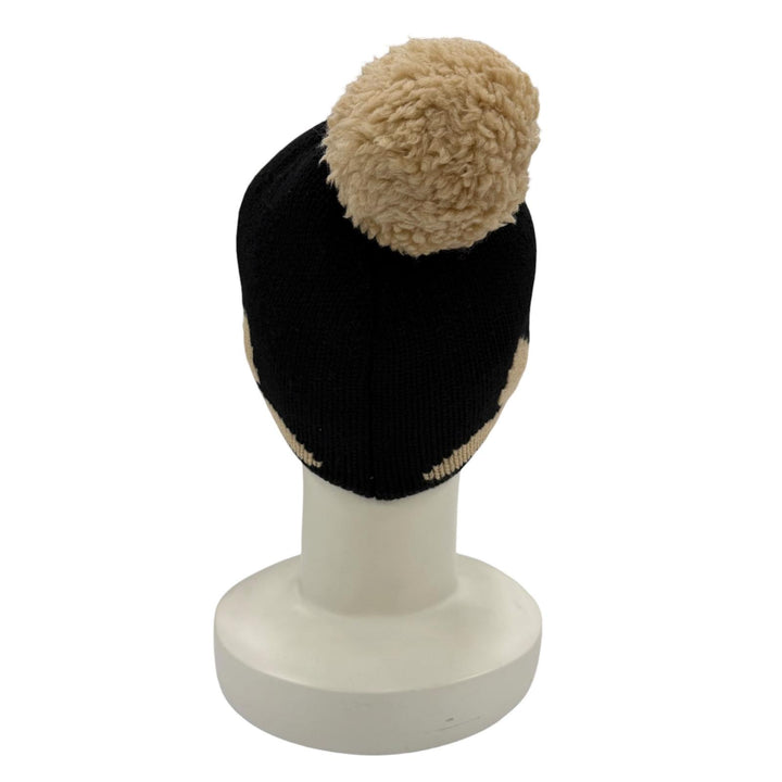 Great LOUIS VUITTON Knit cap Bonnet morning rum Beanie black wool Women M70840