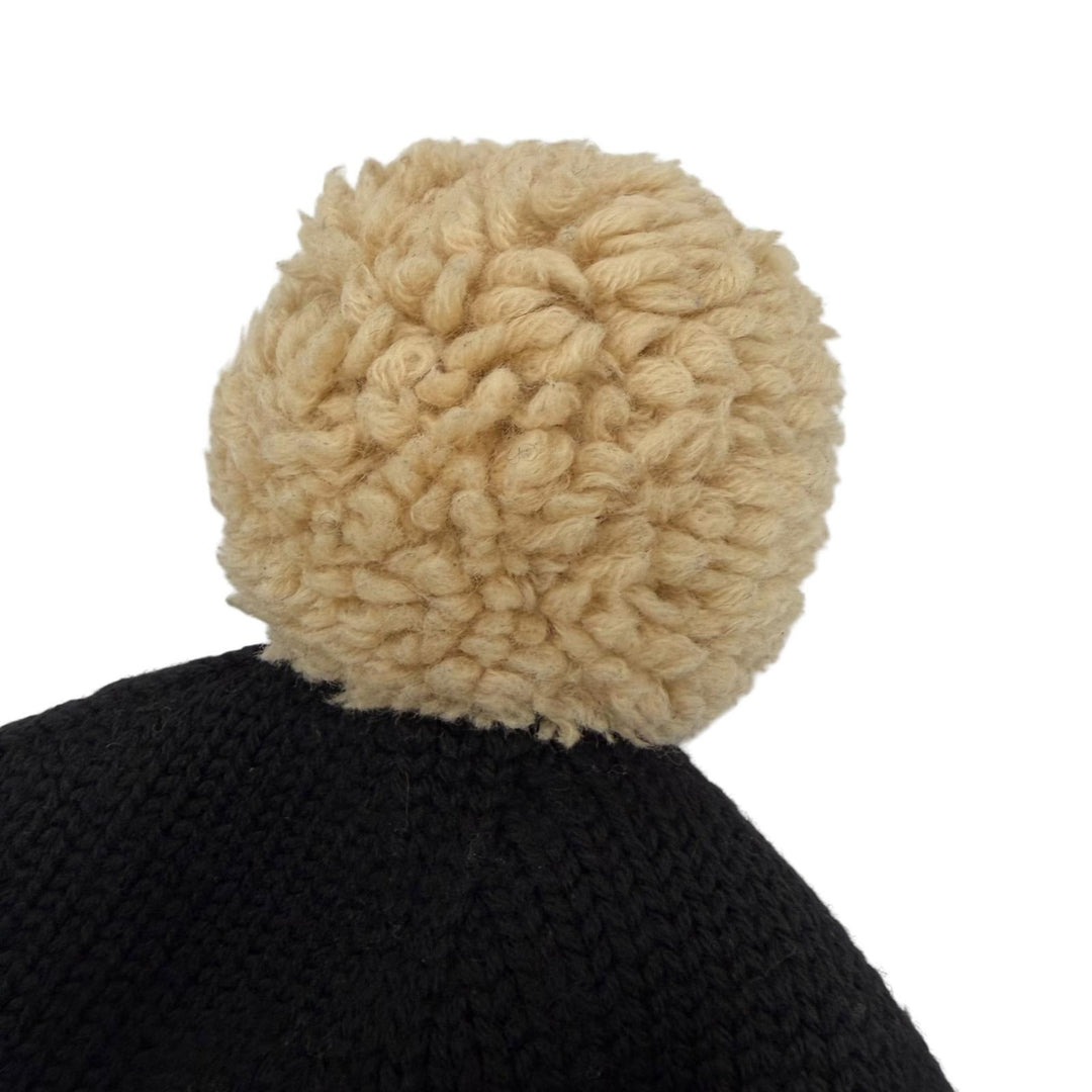 Great LOUIS VUITTON Knit cap Bonnet morning rum Beanie black wool Women M70840