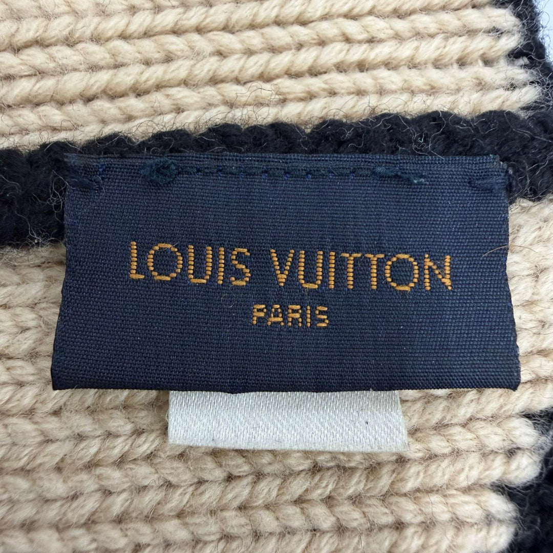 Great LOUIS VUITTON Knit cap Bonnet morning rum Beanie black wool Women M70840