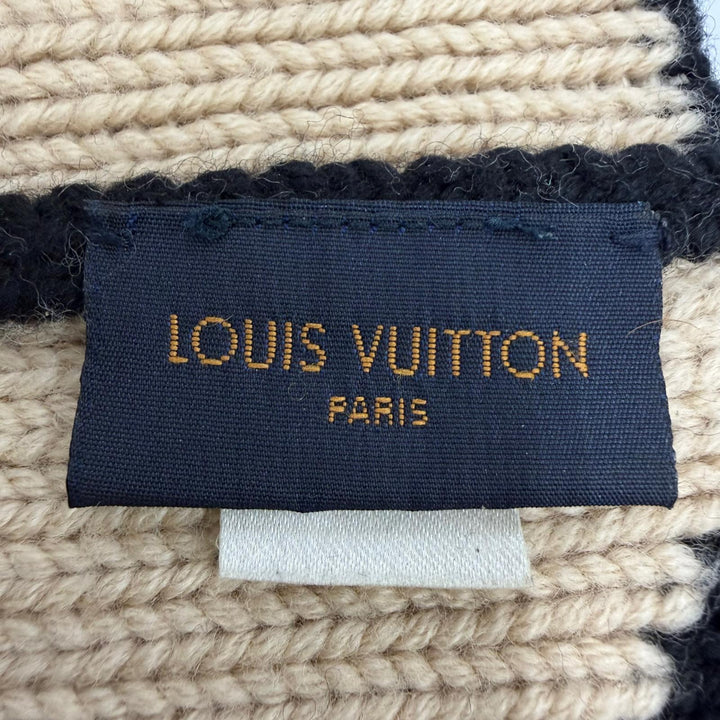 Great LOUIS VUITTON Knit cap Bonnet morning rum Beanie black wool Women M70840