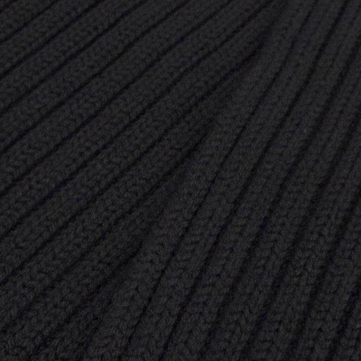 Great LOEWE Scarf Knit with leather patch black wool mens