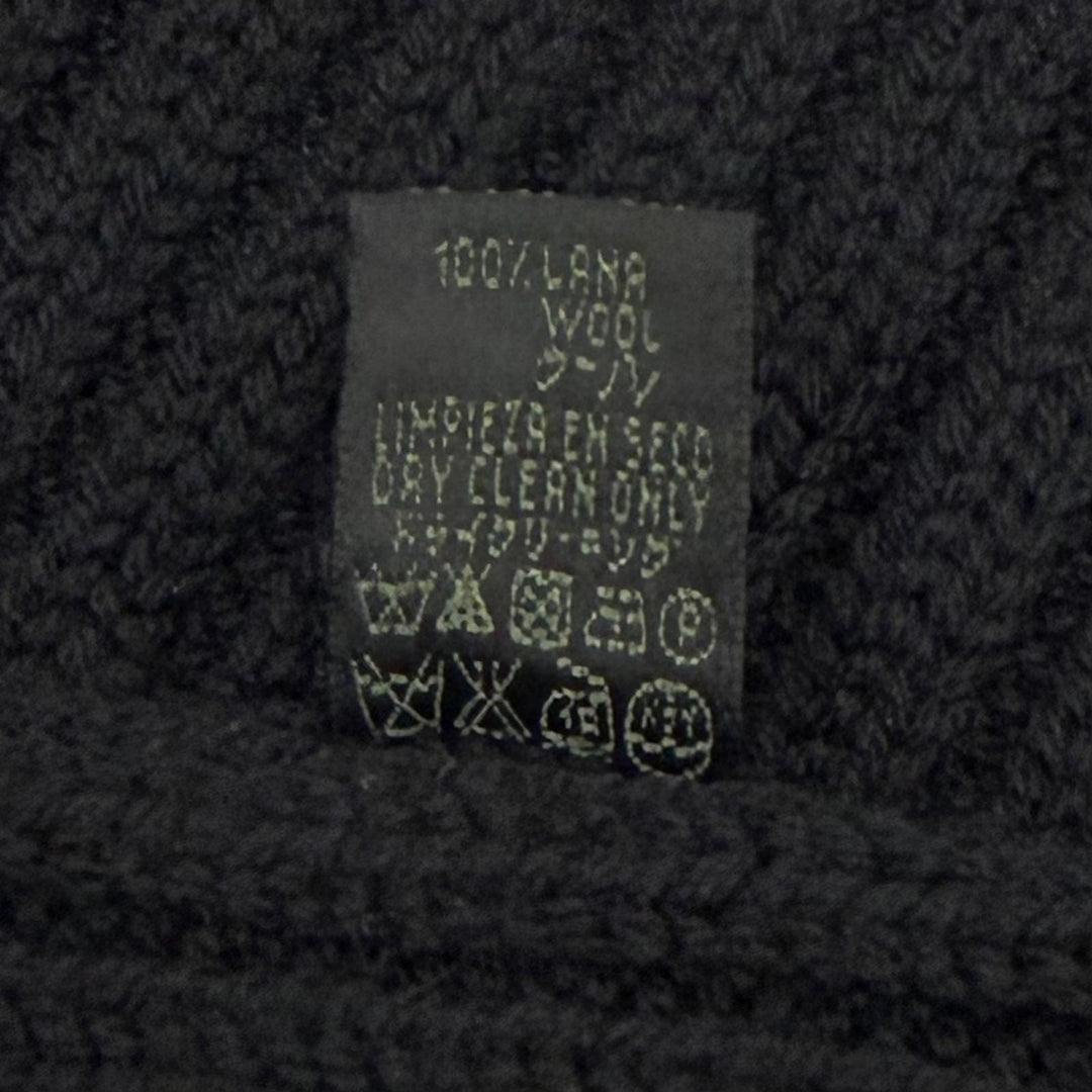 Great LOEWE Scarf Knit with leather patch black wool mens