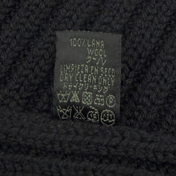 Great LOEWE Scarf Knit with leather patch black wool mens
