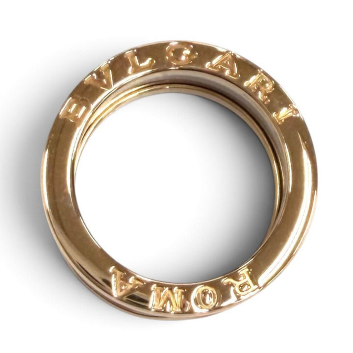 Excellent BVLGARI Ring ring Bezero1 Ring 2 Band Pink gold 750 Women 50