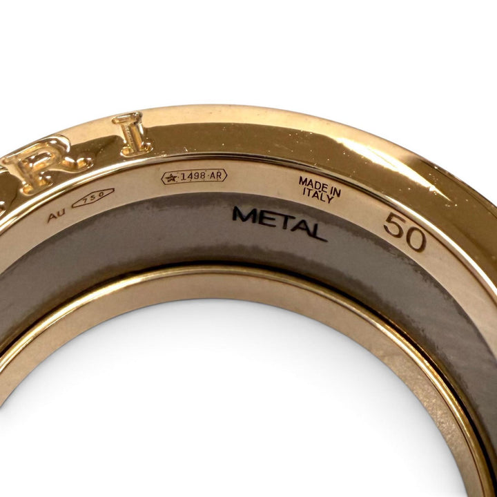 Excellent BVLGARI Ring ring Bezero1 Ring 2 Band Pink gold 750 Women 50