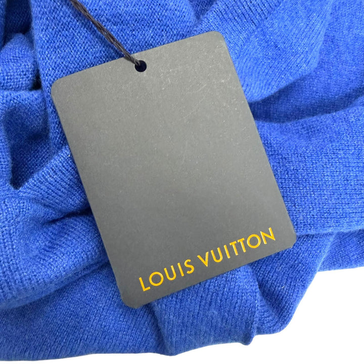 Pristine LOUIS VUITTON hoodie Inside Out Logo Silver Plate Knit blue cashmere