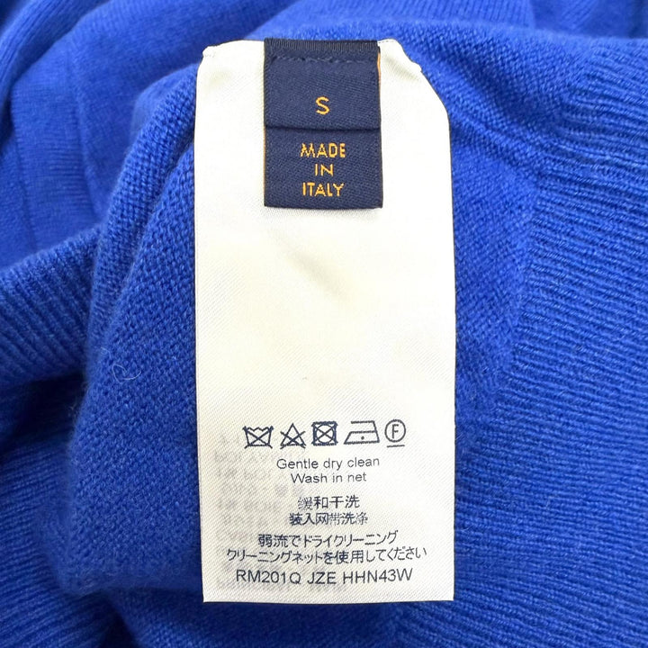 Pristine LOUIS VUITTON hoodie Inside Out Logo Silver Plate Knit blue cashmere
