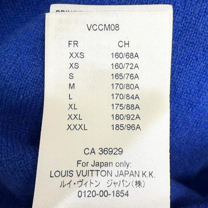 Pristine LOUIS VUITTON hoodie Inside Out Logo Silver Plate Knit blue cashmere