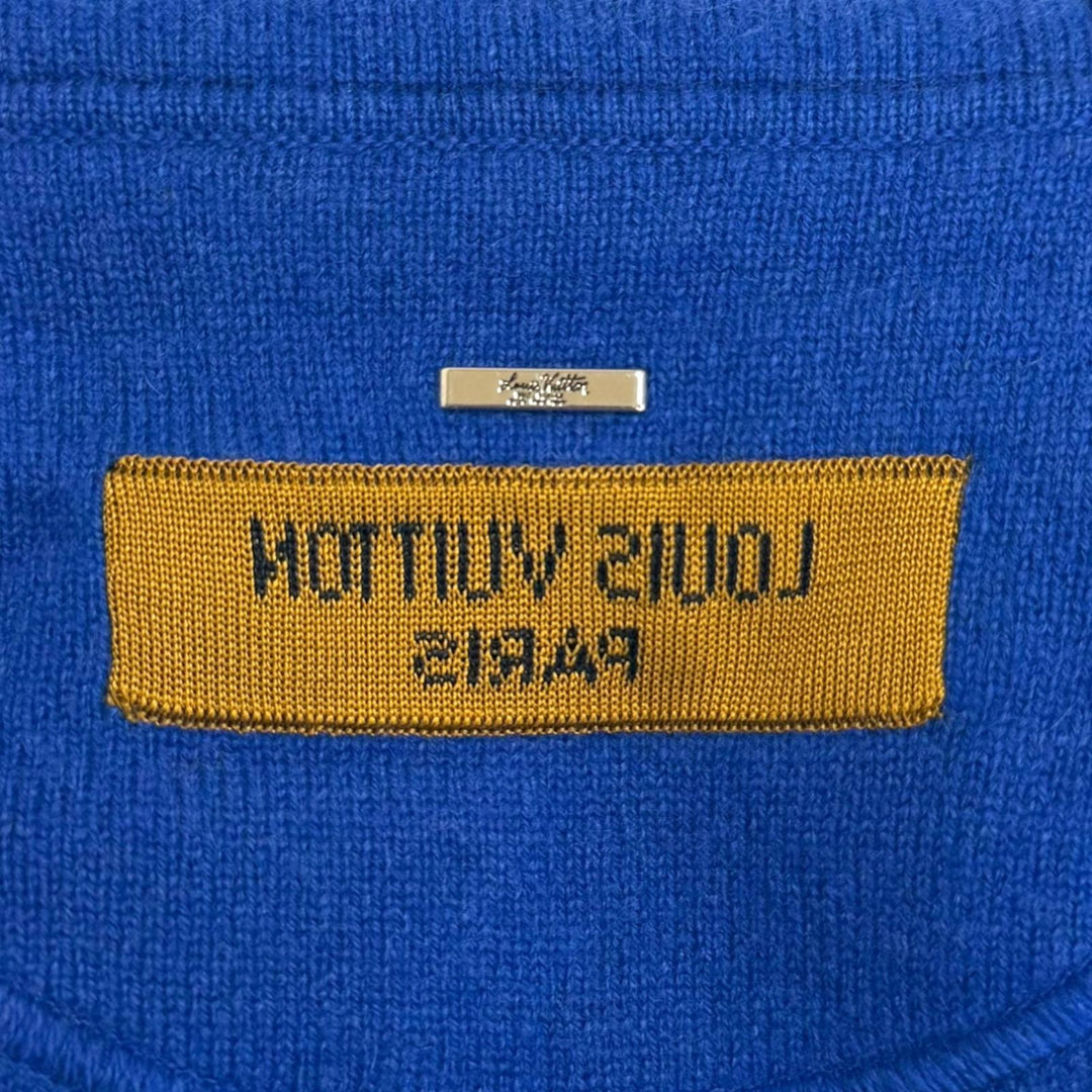 Pristine LOUIS VUITTON hoodie Inside Out Logo Silver Plate Knit blue cashmere