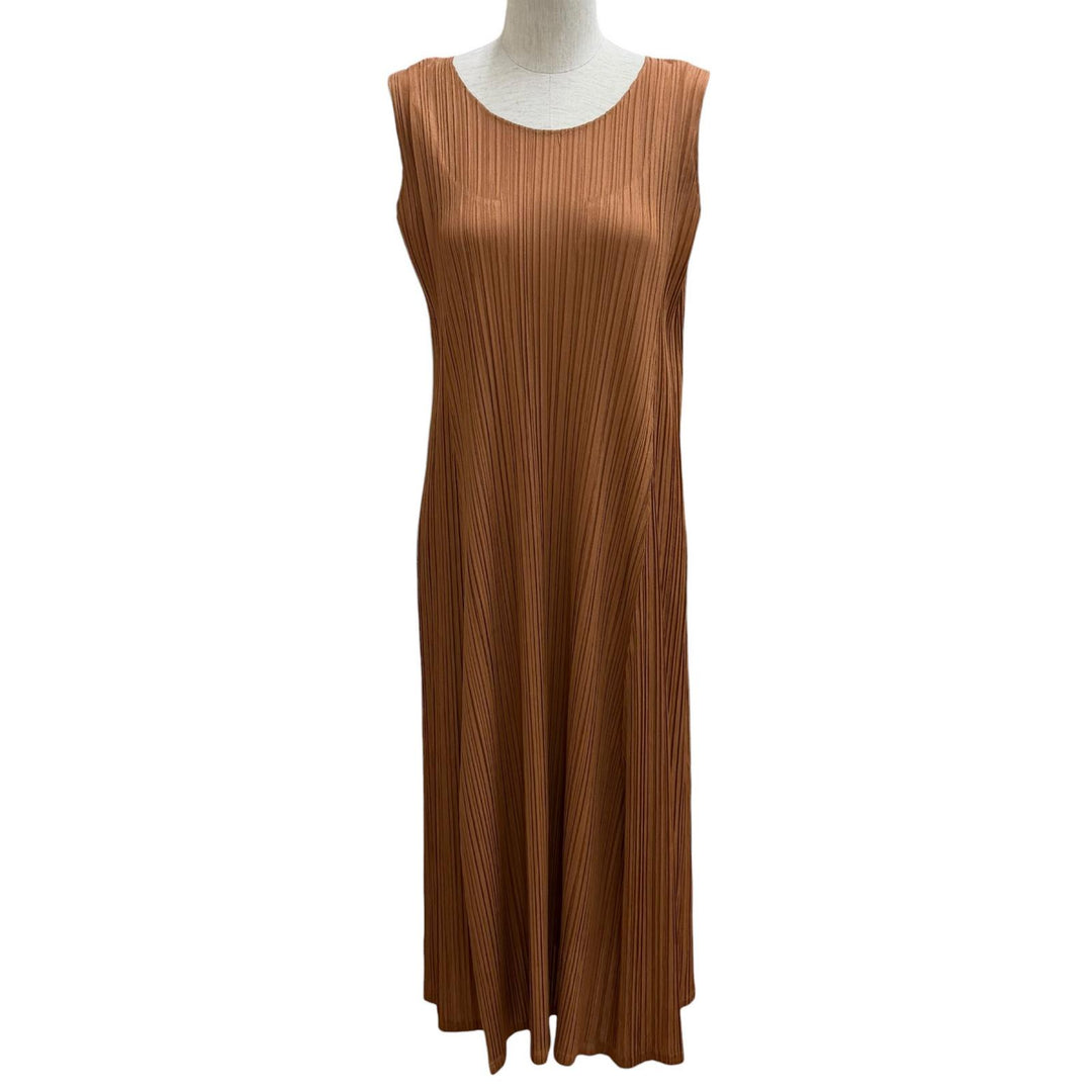 Excellent PLEATS PLEASE one piece Sleeveless Pleated Long polyester 2 PP83-JH605