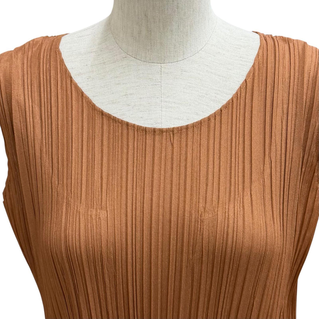 Excellent PLEATS PLEASE one piece Sleeveless Pleated Long polyester 2 PP83-JH605