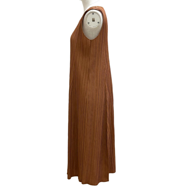Excellent PLEATS PLEASE one piece Sleeveless Pleated Long polyester 2 PP83-JH605
