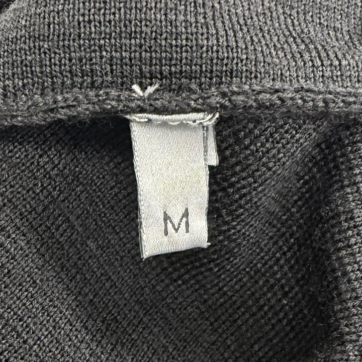 Excellent DIOR Blouson Logo Embroidered Driver's Knit black wool mens M