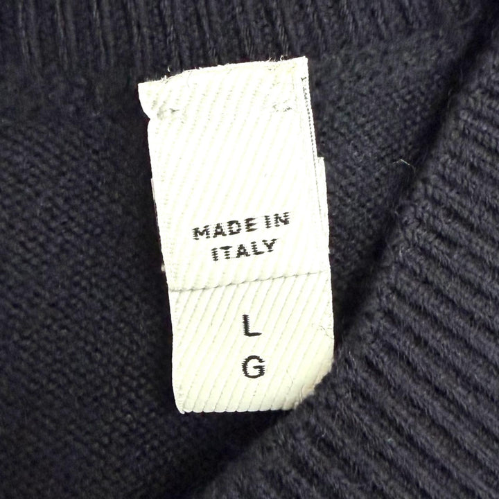 Excellent BURBERRY sweater Logo design long-sleeved knit Navy