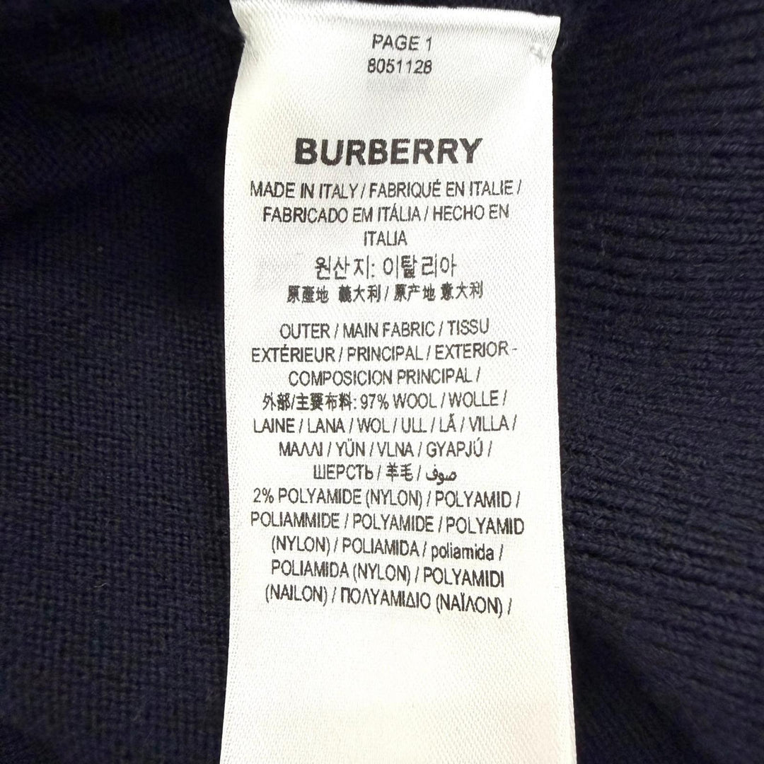 Excellent BURBERRY sweater Logo design long-sleeved knit Navy