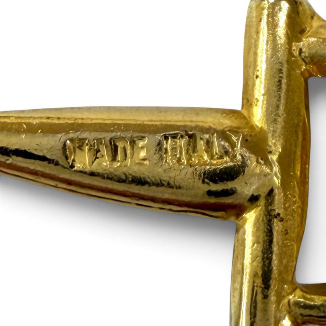 Excellent CELINE Necklace Triomphe Horsebit Chain Long Necklace gold Women