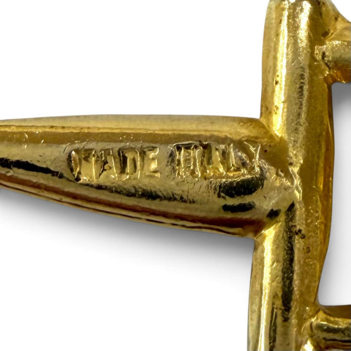 Excellent CELINE Necklace Triomphe Horsebit Chain Long Necklace gold Women