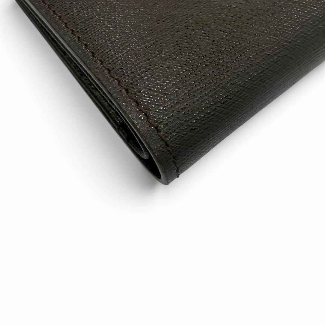 Excellent Dunhill Bifold Wallet Wallet with logo Dark brown leather mens