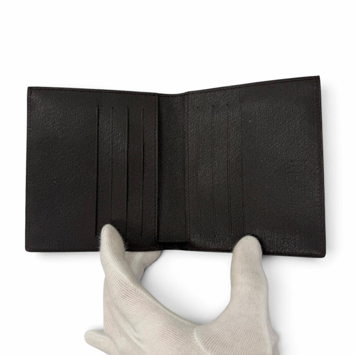 Excellent Dunhill Bifold Wallet Wallet with logo Dark brown leather mens