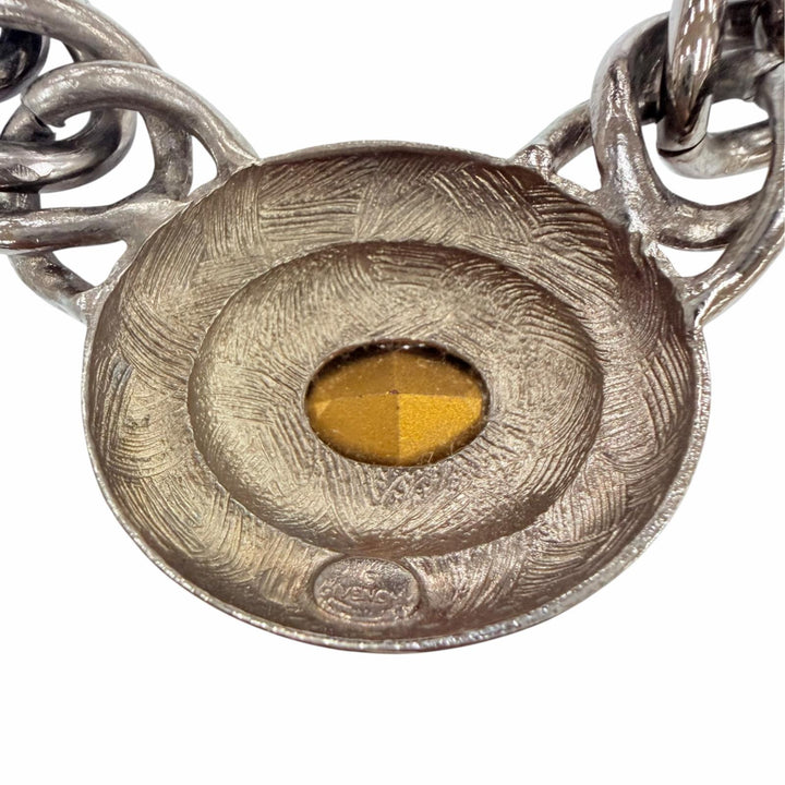 Great GIVENCHY Necklace colored stone choker Gunmetal metal Women