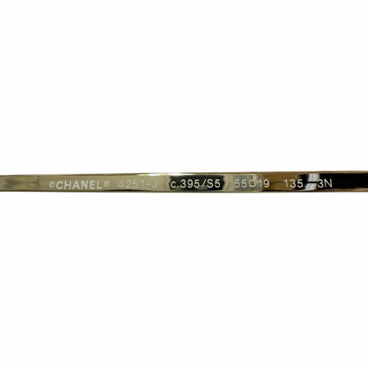 Excellent CHANEL sunglasses COCO Mark gold Women 4251-J