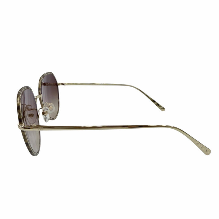 Excellent CHANEL sunglasses COCO Mark gold Women 4251-J