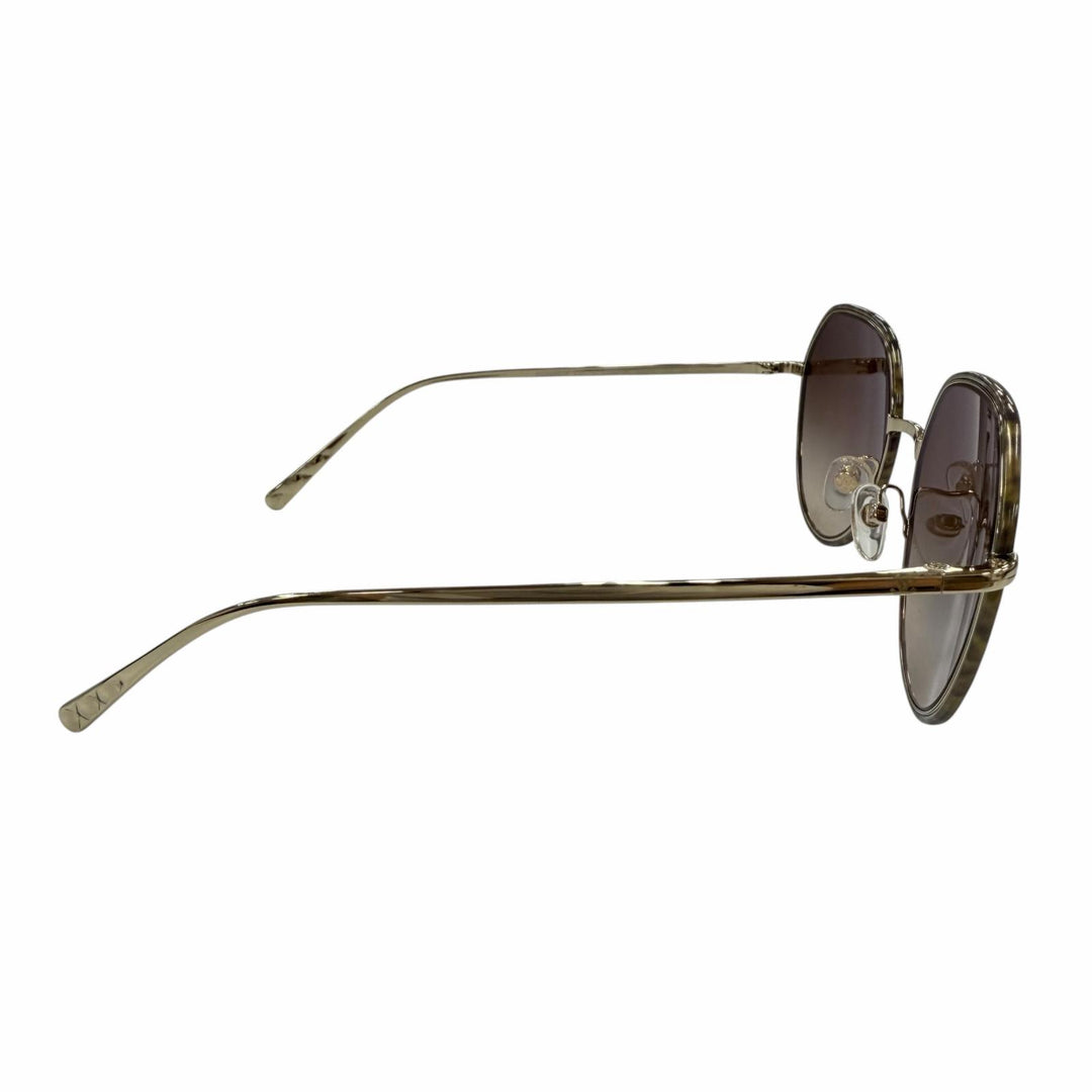 Excellent CHANEL sunglasses COCO Mark gold Women 4251-J
