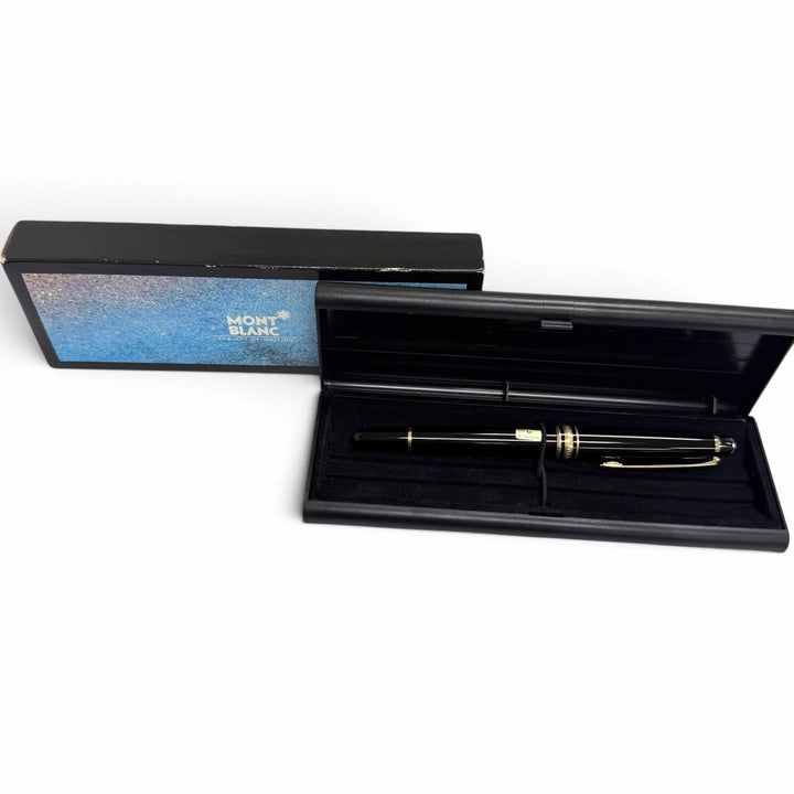 Excellent MONTBLANC fountain pen Meisterstück white star black 14K mens
