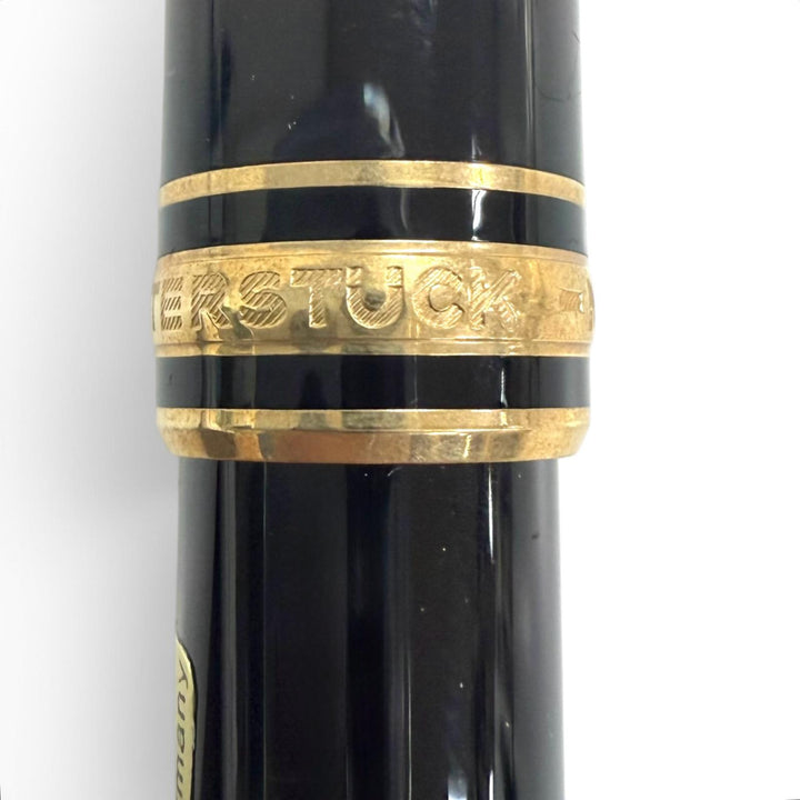 Excellent MONTBLANC fountain pen Meisterstück white star black 14K mens