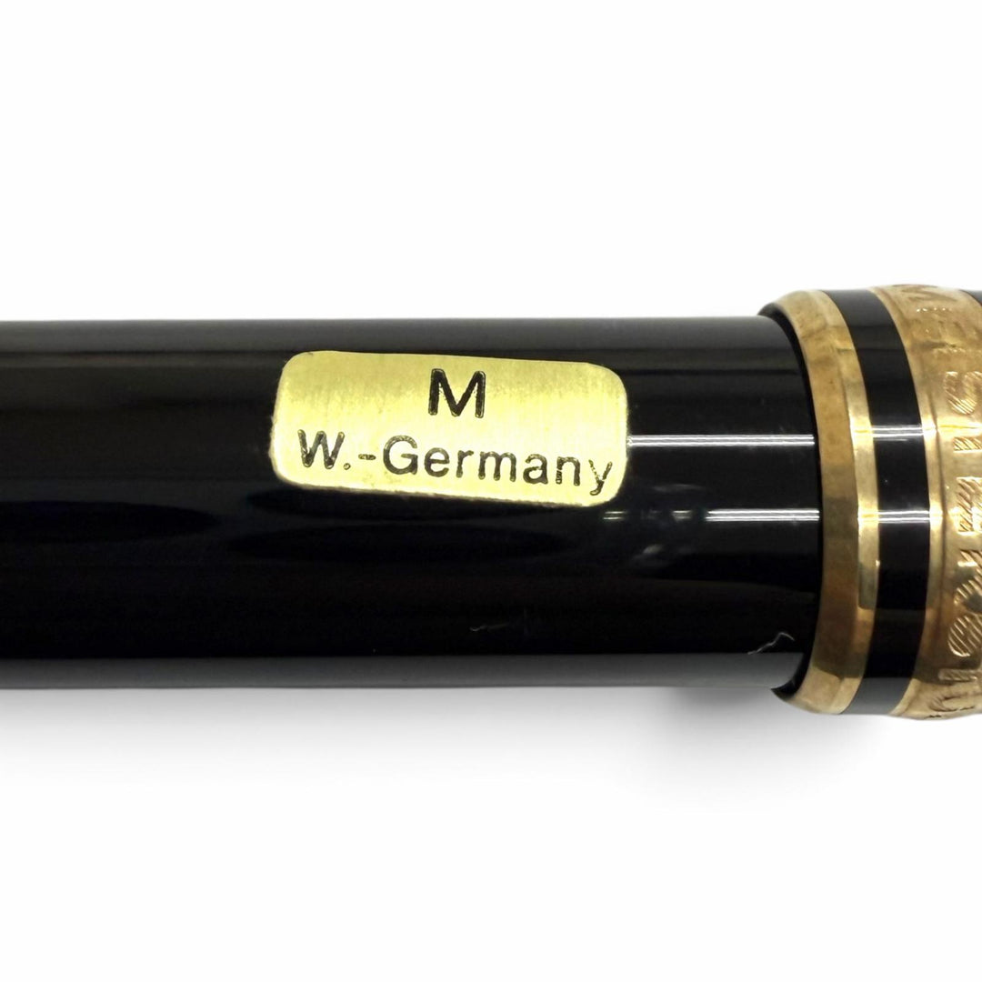 Excellent MONTBLANC fountain pen Meisterstück white star black 14K mens