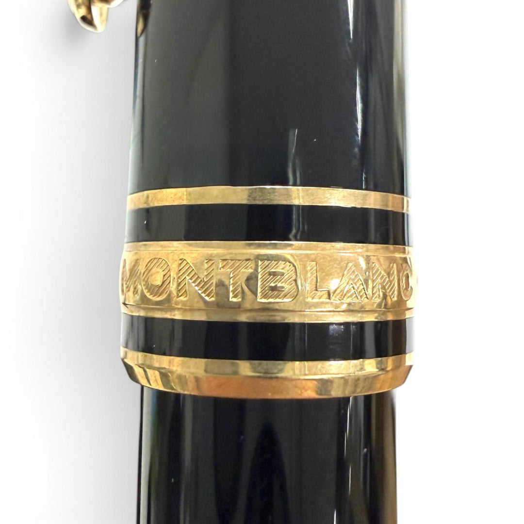 Excellent MONTBLANC fountain pen Meisterstück white star black 14K mens