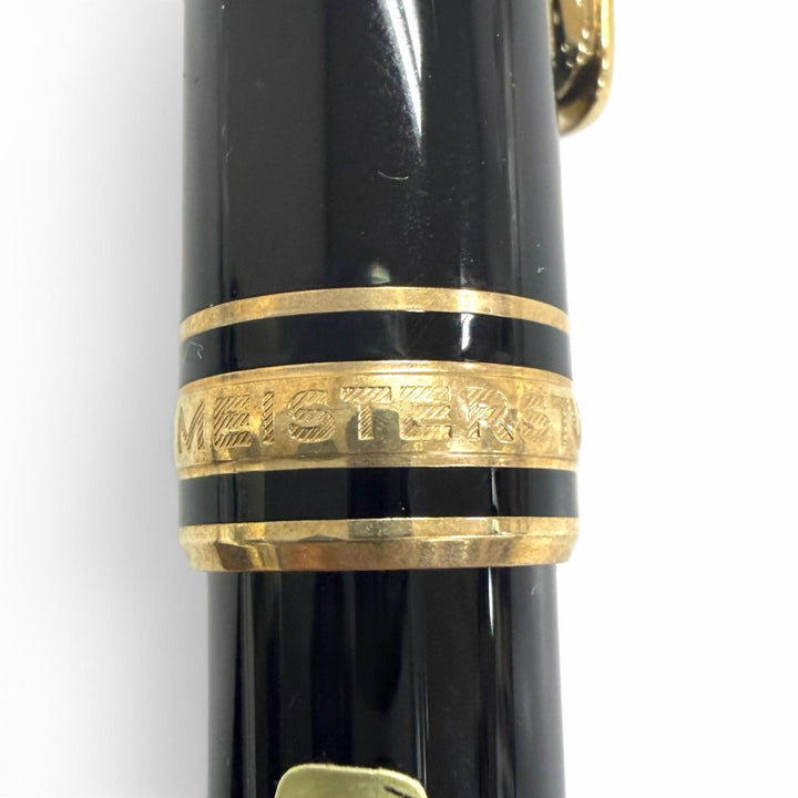 Excellent MONTBLANC fountain pen Meisterstück white star black 14K mens