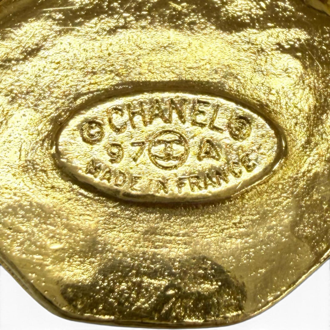 Excellent CHANEL Brooch Gripoa COCO Mark Red Women 97A