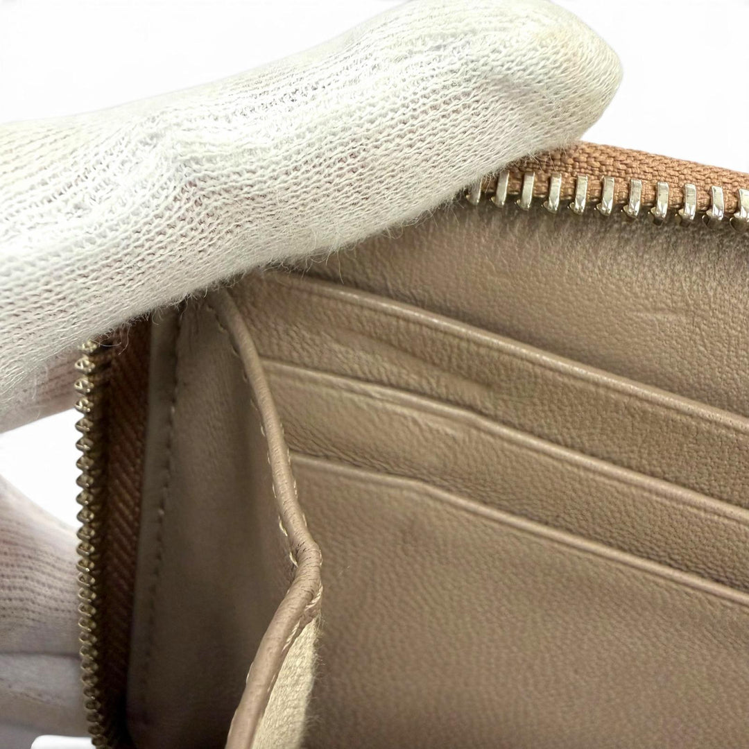 Great JIMMY CHOO Star Studded Zip Around Long Wallet Tea Rose Metallic leather