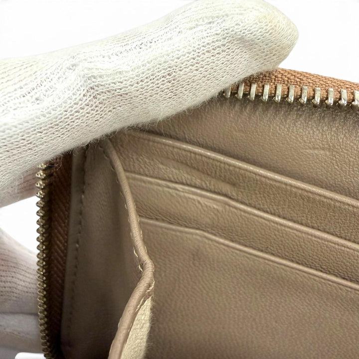 Great JIMMY CHOO Star Studded Zip Around Long Wallet Tea Rose Metallic leather