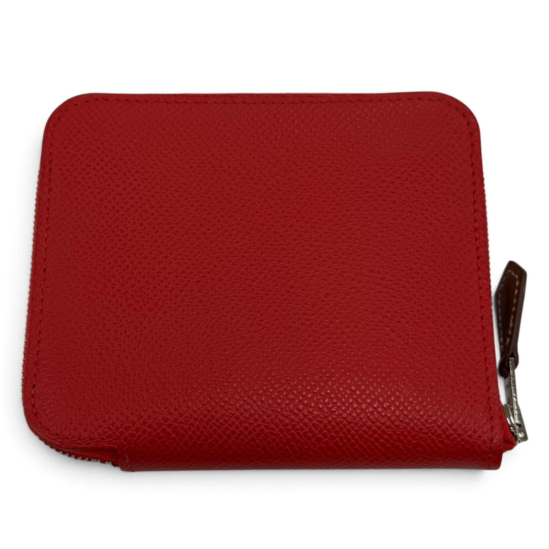Great HERMES Coin case Azap compact silk in Zip Around Epsom Leather Women