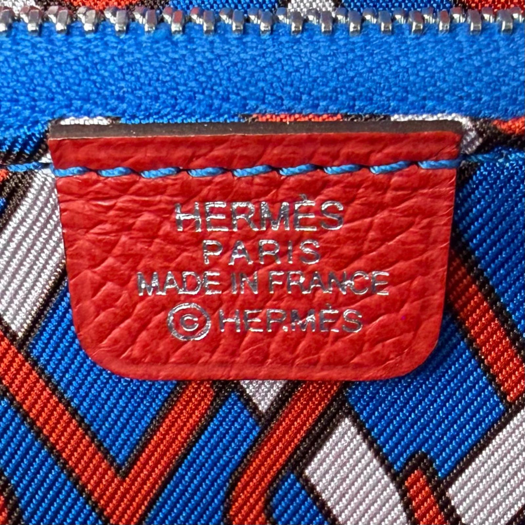 Great HERMES Coin case Azap compact silk in Zip Around Epsom Leather Women