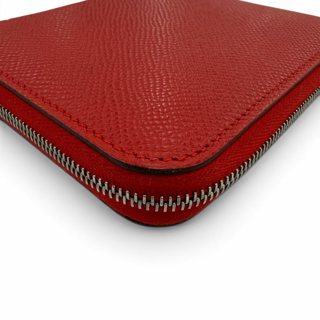 Great HERMES Coin case Azap compact silk in Zip Around Epsom Leather Women