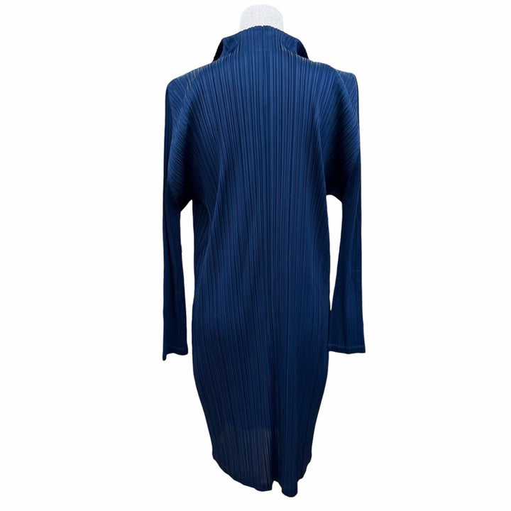Pristine PLEATS PLEASE cardigan Long sleeve long length Navy Women 3 PP03-JA223